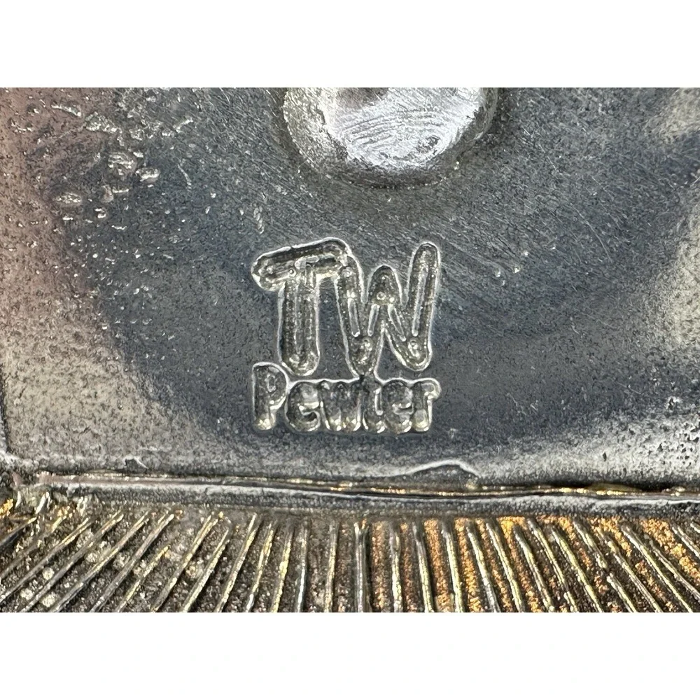 Tin Woodsman TW Crosby & Taylor Vintage Pewter Measuring Spoons on Standing Rack